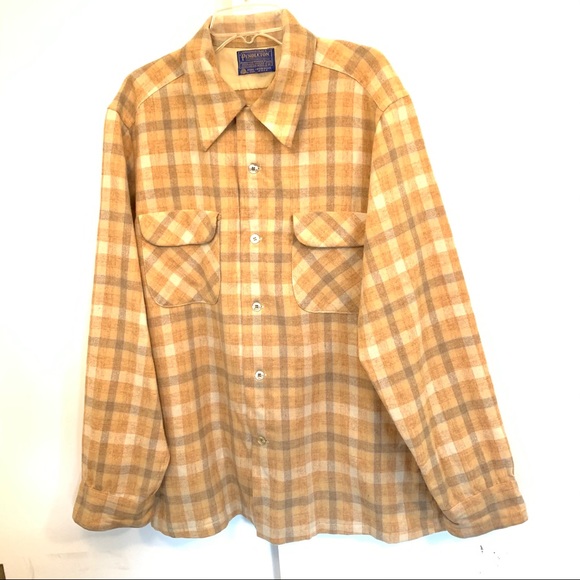 Pendleton Other - Pendleton Men’s Vintage Wool Tan Plaid Board shirt